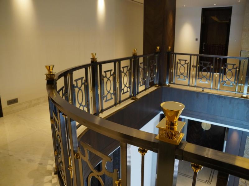 PVD Black Antique & Gold Stainless Steel Railings with CNC Laser cut designs