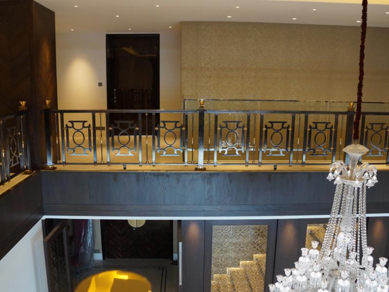 PVD Black Antique & Gold Stainless Steel Railings with CNC Laser cut designs