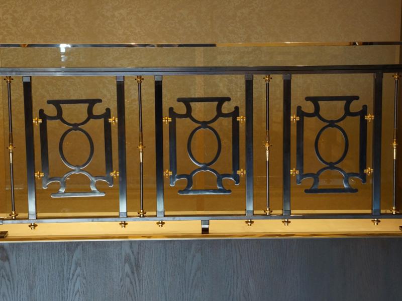 PVD Black Antique & Gold Stainless Steel Railings with CNC Laser cut designs